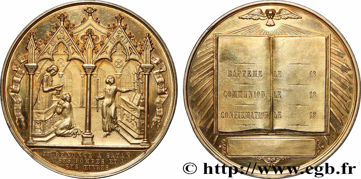 MÉDAILLES RELIGIEUSES Médaille de Baptême, Communion et Confirmation SPL