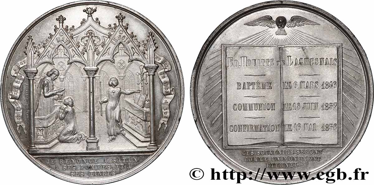 MÉDAILLES RELIGIEUSES Médaille de Baptême, Communion et Confirmation AU