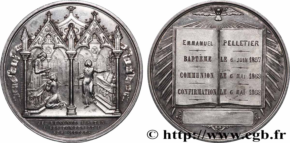 MÉDAILLES RELIGIEUSES Médaille de Baptême, Communion et Confirmation SUP