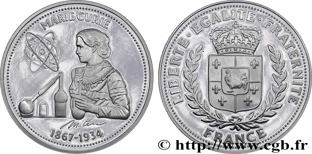 NOS GRANDS HOMMES Médaille, Marie Curie MS