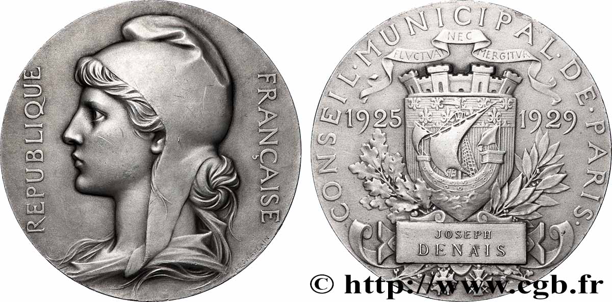 TROISIÈME RÉPUBLIQUE Médaille, Conseil municipal de Paris SUP