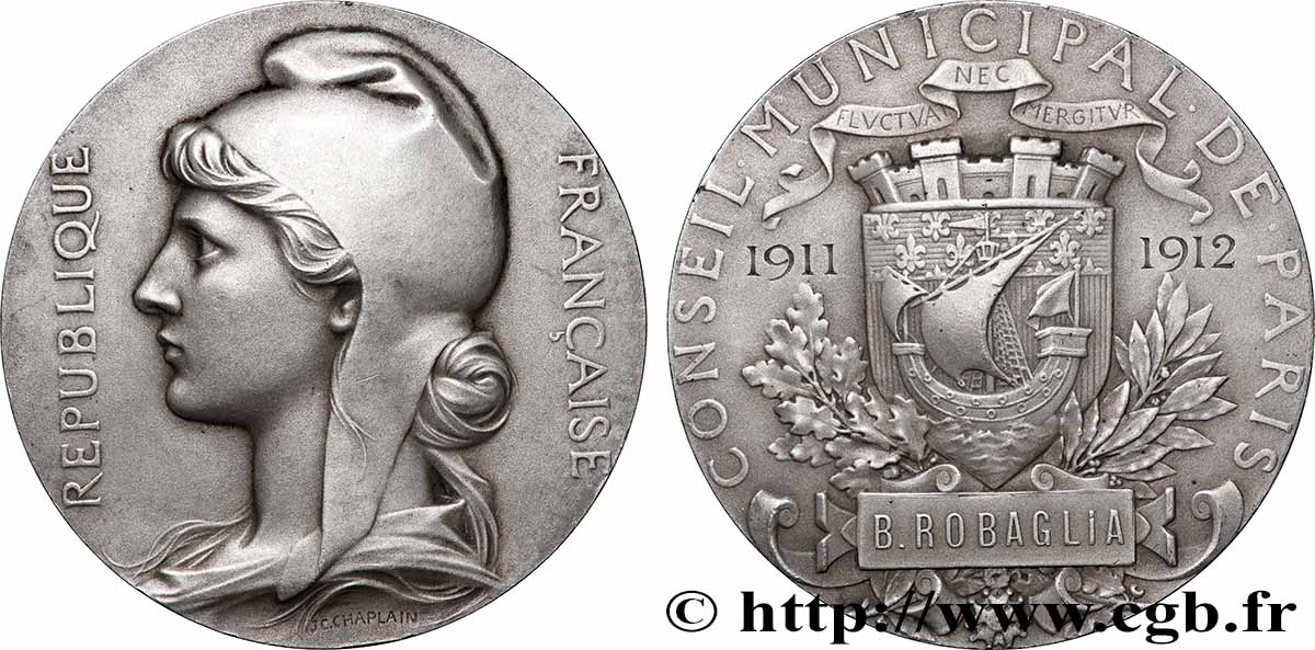 TROISIÈME RÉPUBLIQUE Médaille, Conseil municipal de Paris SUP
