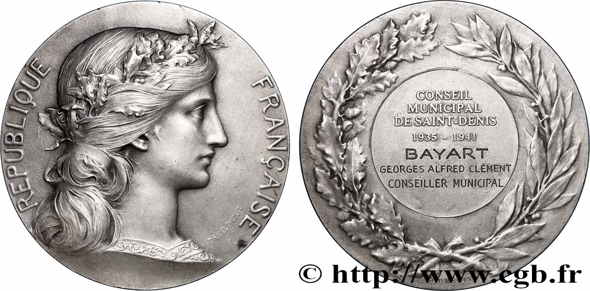FRENCH STATE Médaille, Conseil municipal de Saint-Denis AU