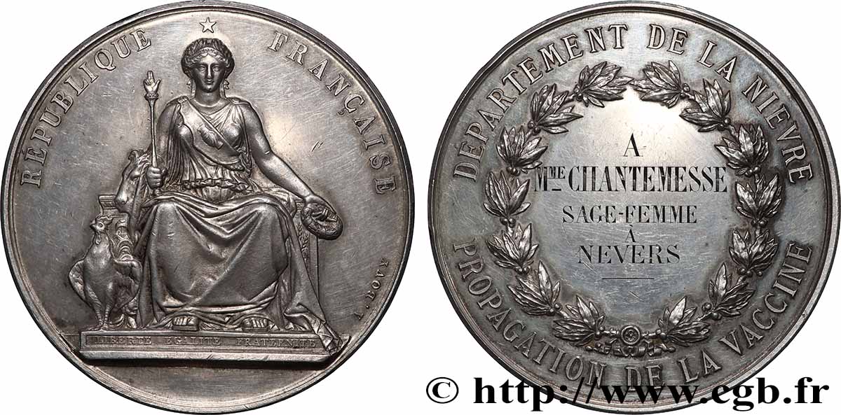 TROISIÈME RÉPUBLIQUE Médaille, Propagation de la vaccine TTB+