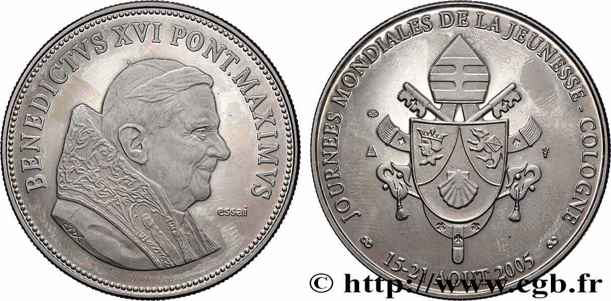 VATICAN AND PAPAL STATES Médaille, Essai, Journées mondiales de la jeunesse, Cologne AU