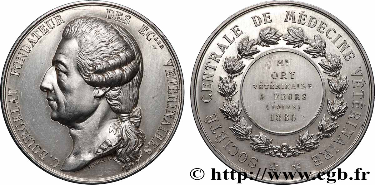 TROISIÈME RÉPUBLIQUE Médaille, Société centrale de médecine vétérinaire SUP+