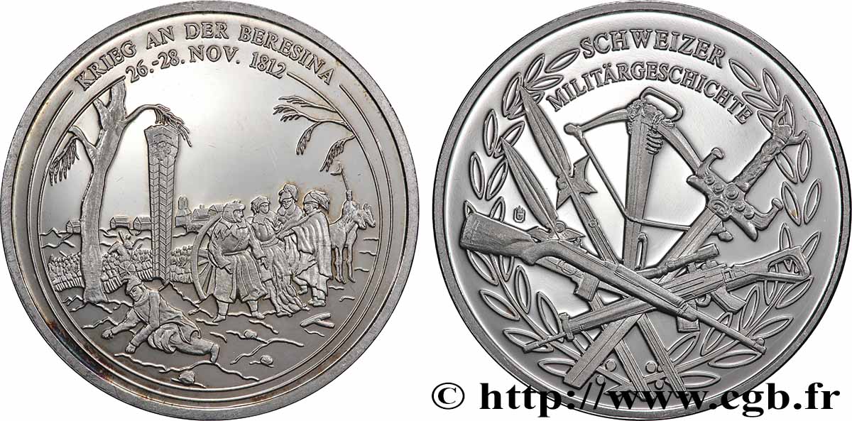 SWITZERLAND Médaille, La bataille de la Bérézina AU