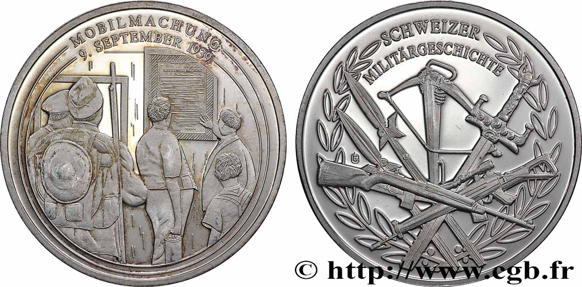 SUISSE Médaille, La suisse pendant la seconde guerre mondiale TTB+