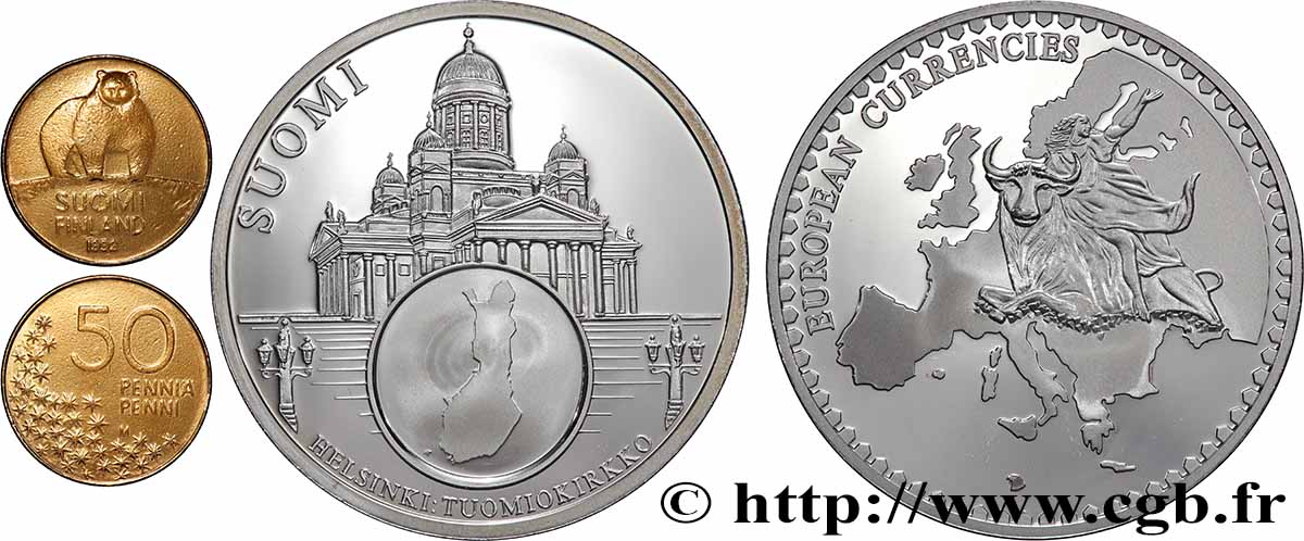 EUROPA Médaille, European Currencies, Finlande AU