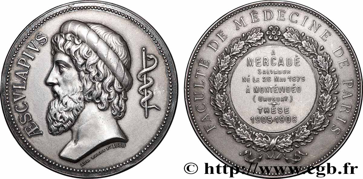 DOYENS DE LA FACULTÉ DE MÉDECINE DE PARIS Médaille, Thèse de médecine fVZ