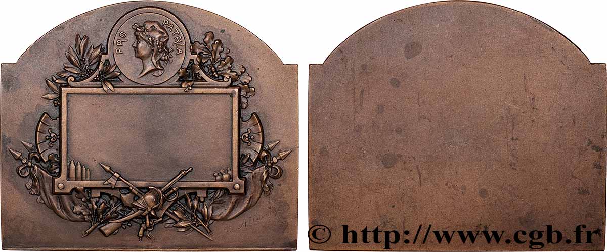 TROISIÈME RÉPUBLIQUE Plaquette, Pro Patria, In memoriam TTB+
