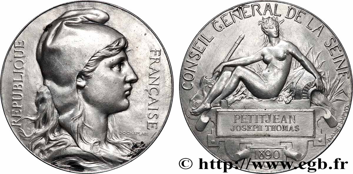 III REPUBLIC Médaille, Conseil général de la Seine XF/AU