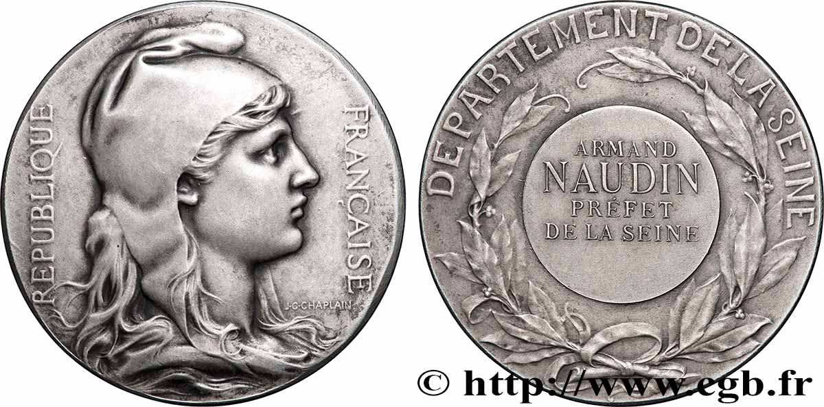 III REPUBLIC Médaille, Département de la Seine AU