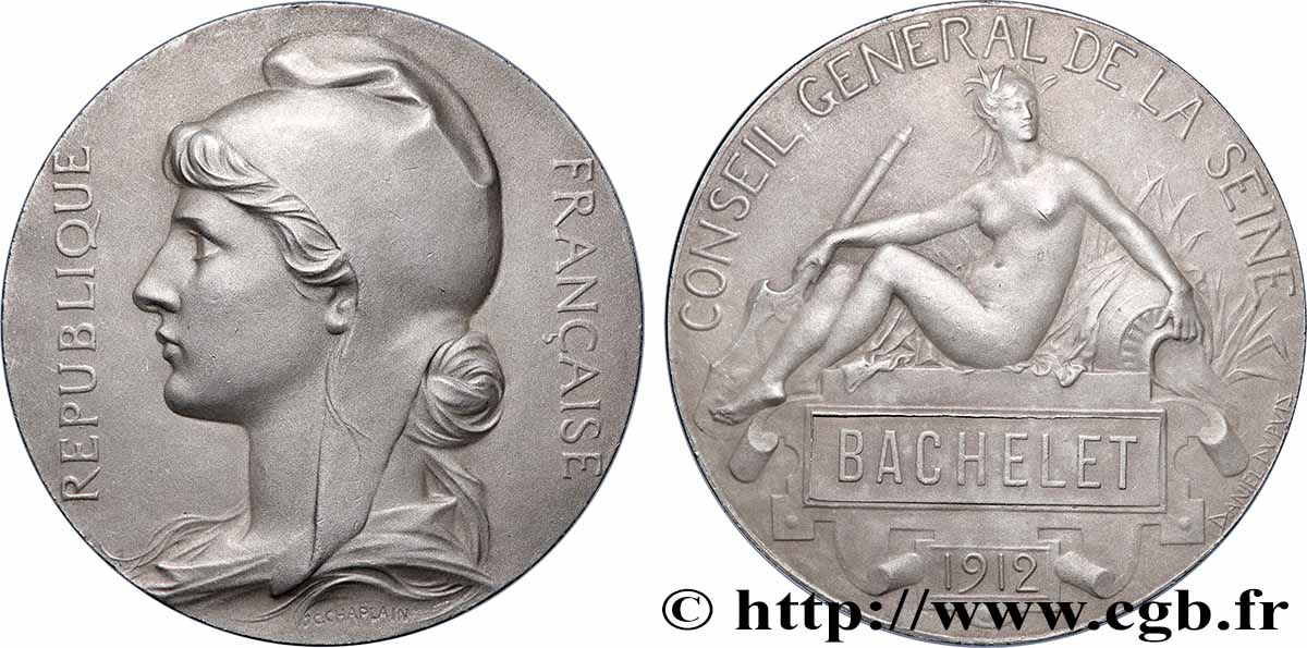 TERCERA REPUBLICA FRANCESA Médaille, Conseil général de la Seine EBC