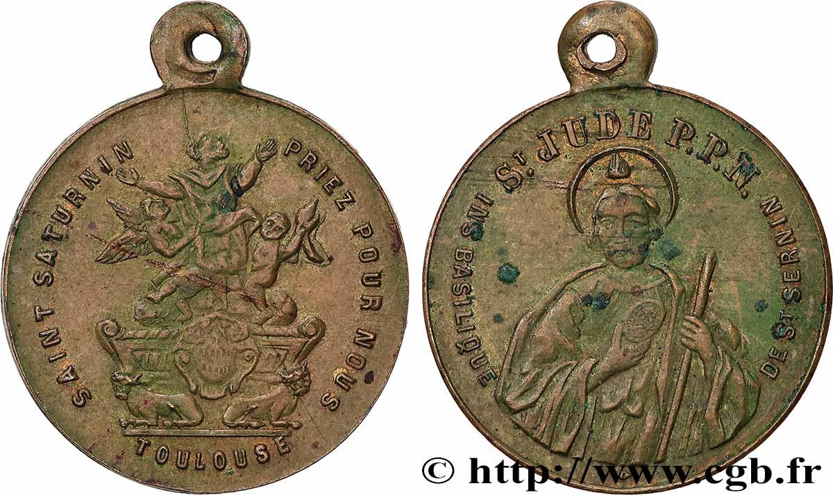MÉDAILLES RELIGIEUSES Médaille, Basilique Saint-Sernin de Toulouse TTB
