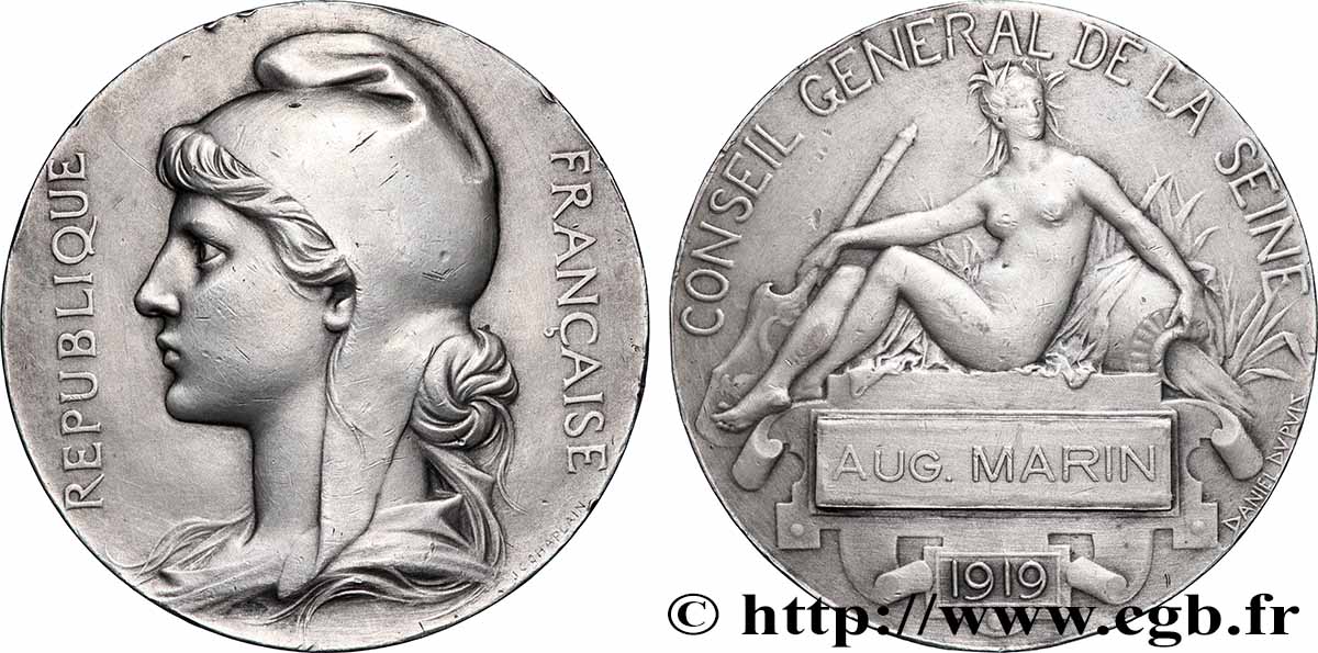 TROISIÈME RÉPUBLIQUE Médaille, Conseil général de la Seine TTB