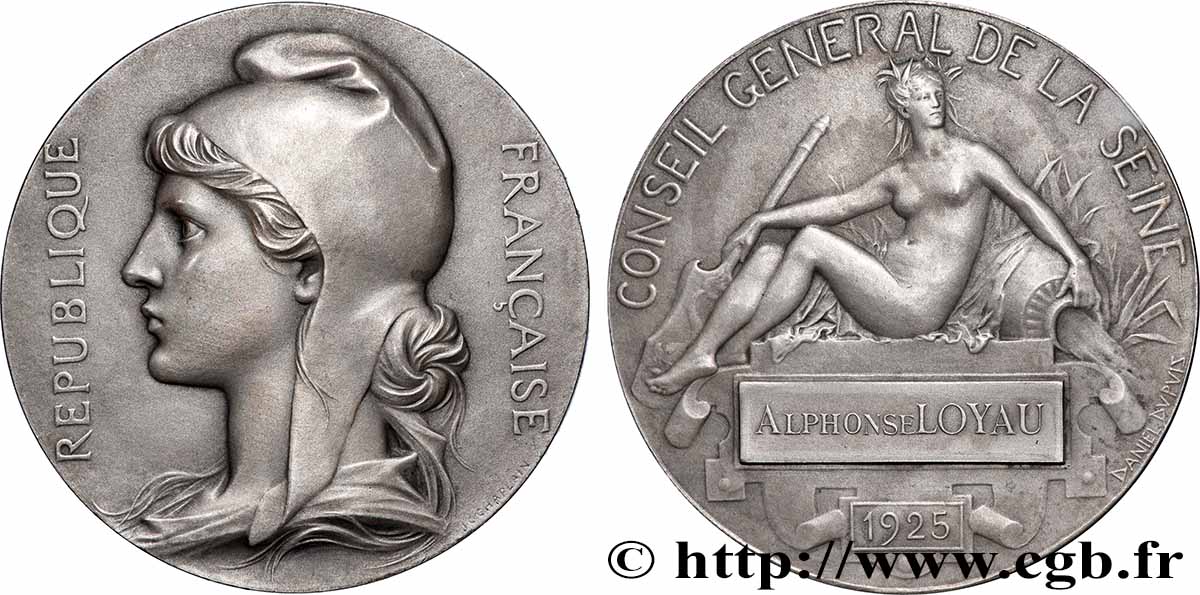 III REPUBLIC Médaille, Conseil général de la Seine AU