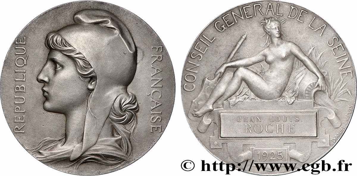 TROISIÈME RÉPUBLIQUE Médaille, Conseil général de la Seine SUP