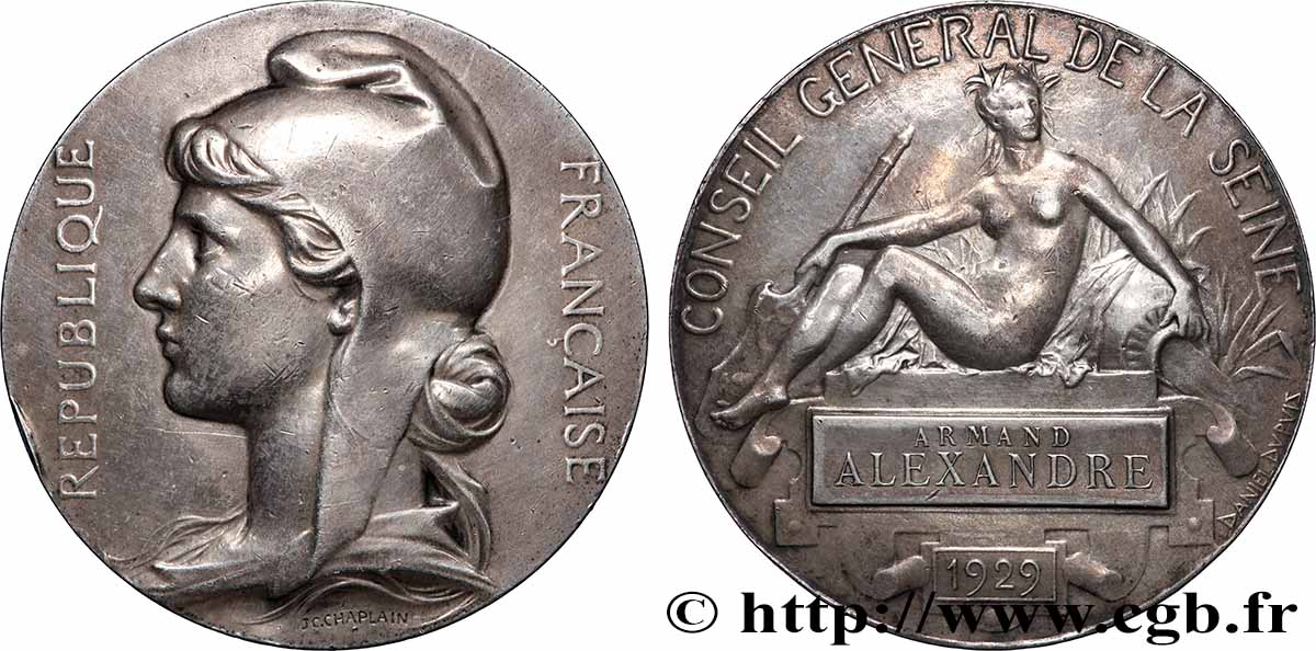 III REPUBLIC Médaille, Conseil général de la Seine XF
