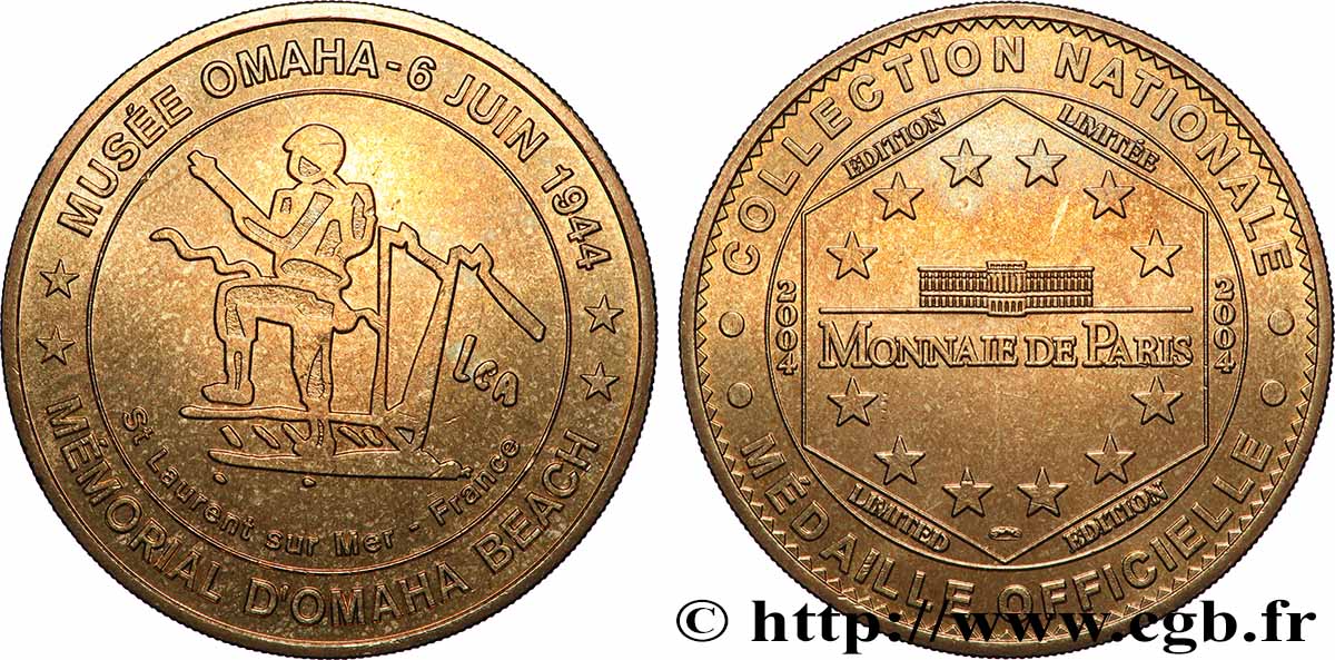 MÉDAILLES TOURISTIQUES Médaille touristique, Musée Mémorial d&nbsp;Omaha Beach  TTB+