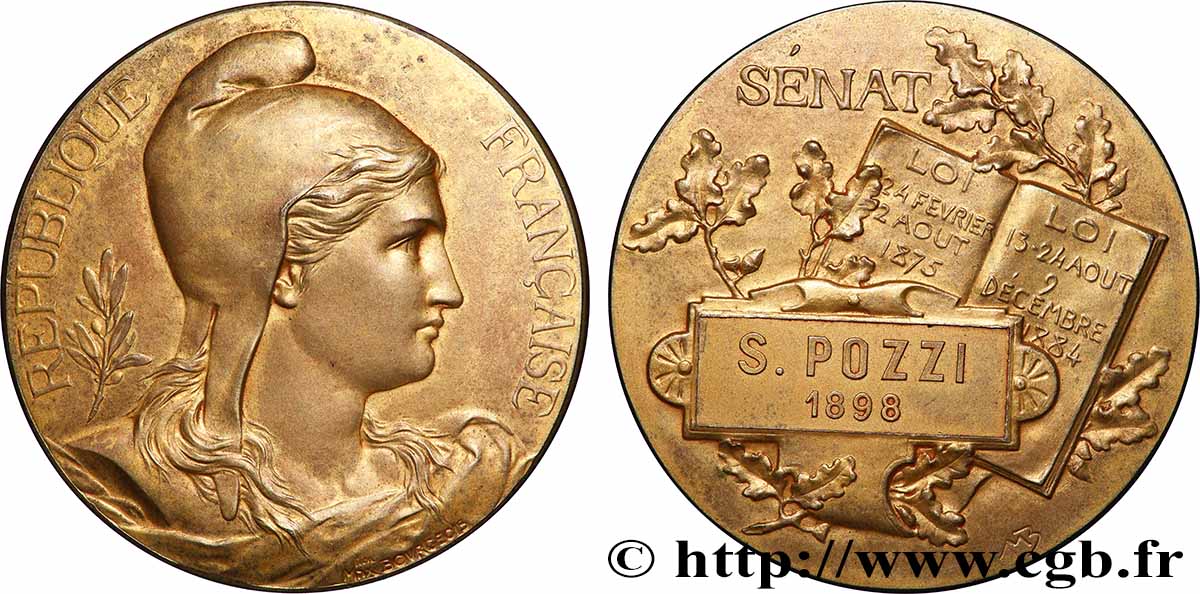 TERCERA REPUBLICA FRANCESA Médaille, Sénat, Samuel Pozzi MBC+