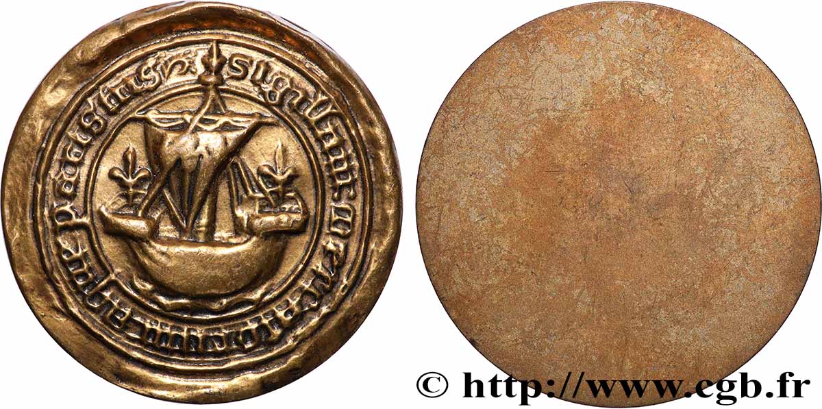 TOWNS AND TOWN HALLS Médaille, Reproduction du Sceau de Paris AU