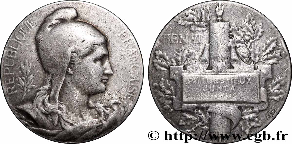 TROISIÈME RÉPUBLIQUE Médaille, Sénat, Paul Destieux-Junca  TB+