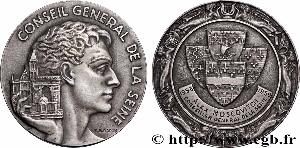 VIERTE FRANZOSISCHE REPUBLIK Médaille, Conseil général de la Seine VZ