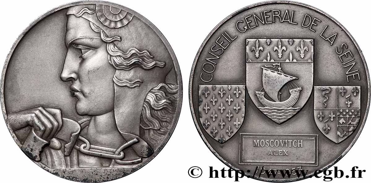 VIERTE FRANZOSISCHE REPUBLIK Médaille, Conseil général de la Seine fVZ