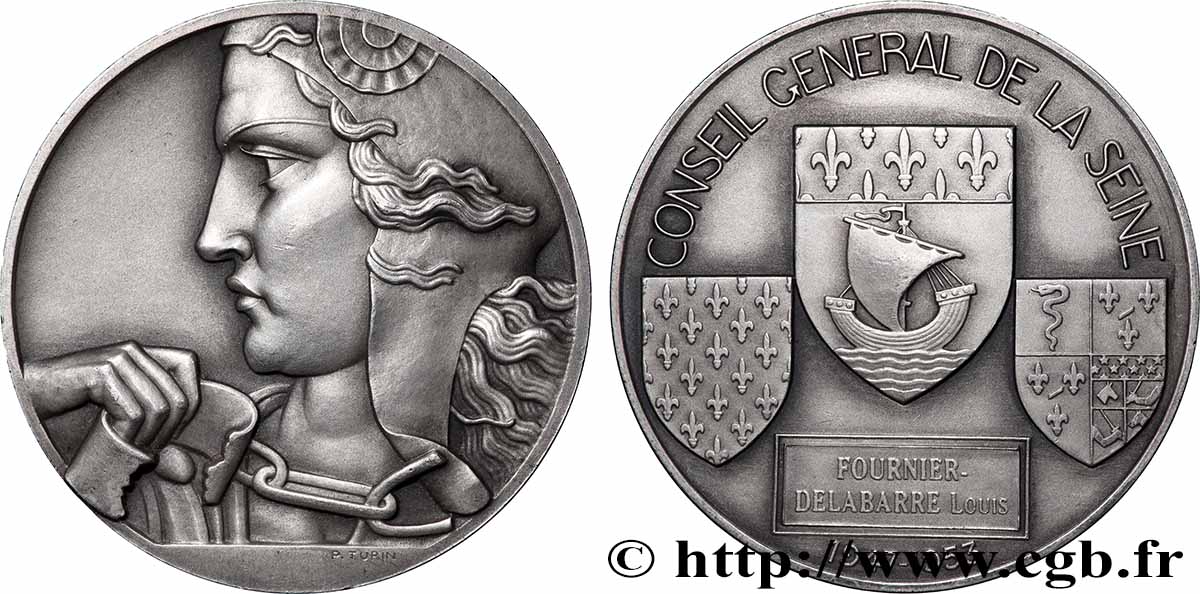 IV REPUBLIC Médaille, Conseil général de la Seine AU