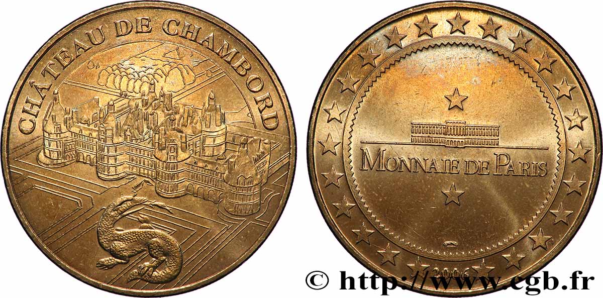 TOURISTIC MEDALS Médaille touristique, Château de Chambord MBC+
