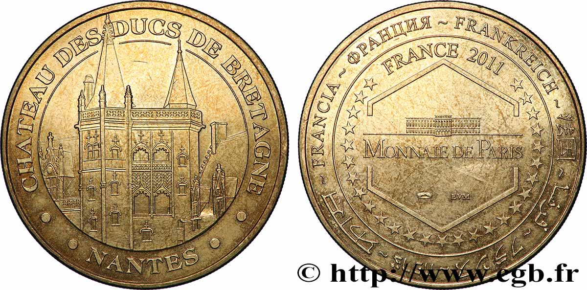 MÉDAILLES TOURISTIQUES Médaille touristique, Château des ducs de Bretagne, Nantes TTB+