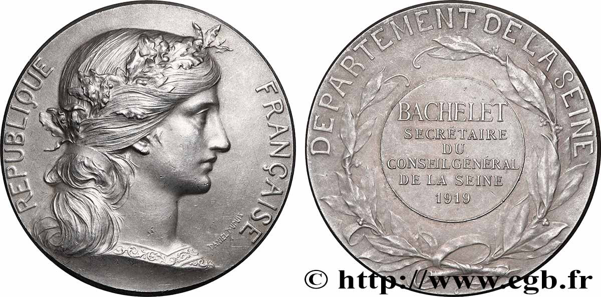 TROISIÈME RÉPUBLIQUE Médaille, Conseil général de la Seine TTB+/SUP