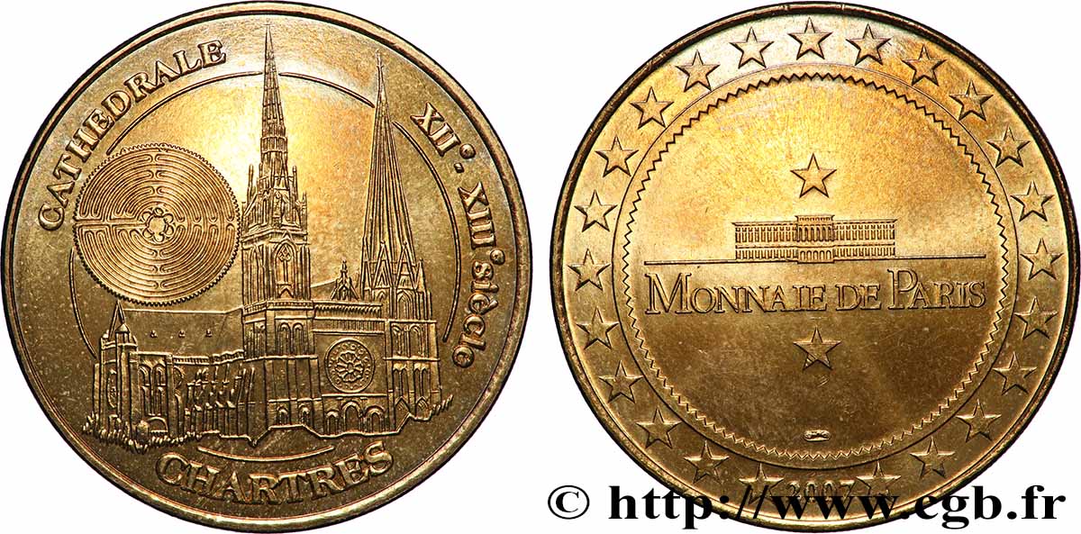 MÉDAILLES TOURISTIQUES Médaille touristique, Cathédrale de Chartres TTB+