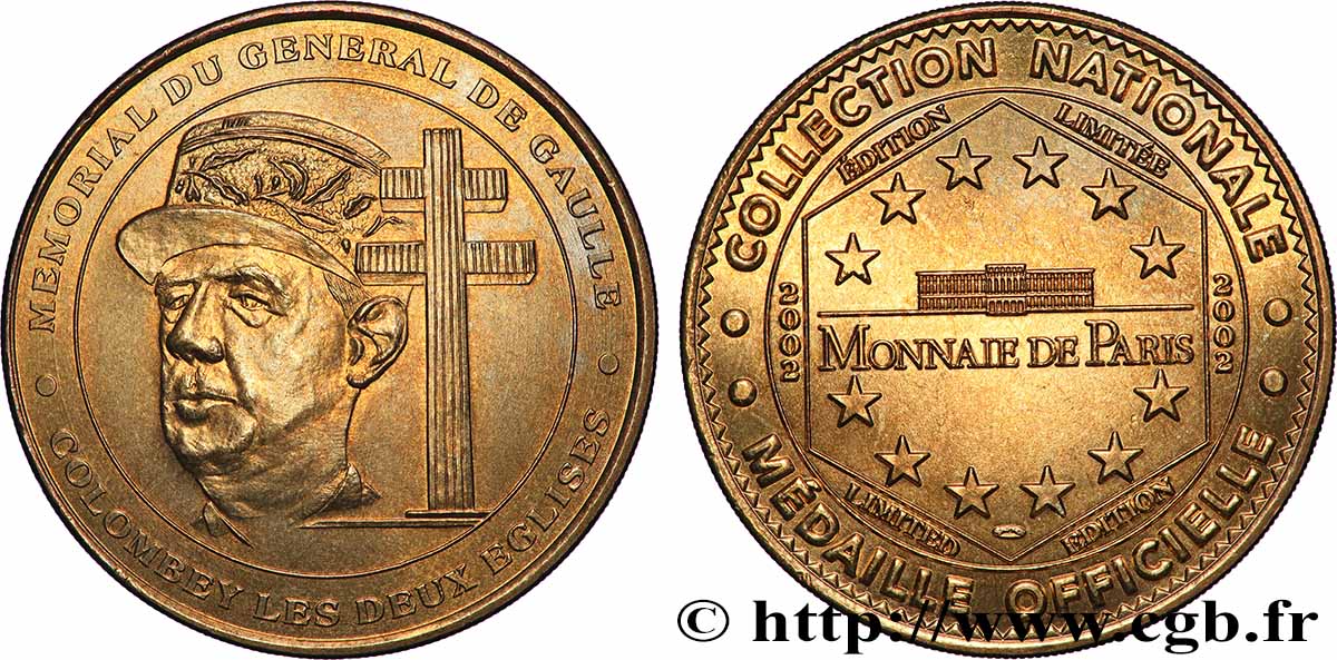 TOURISTIC MEDALS Médaille touristique, Mémorial du Général de Gaulle, Colombey-les-Deux-Églises AU