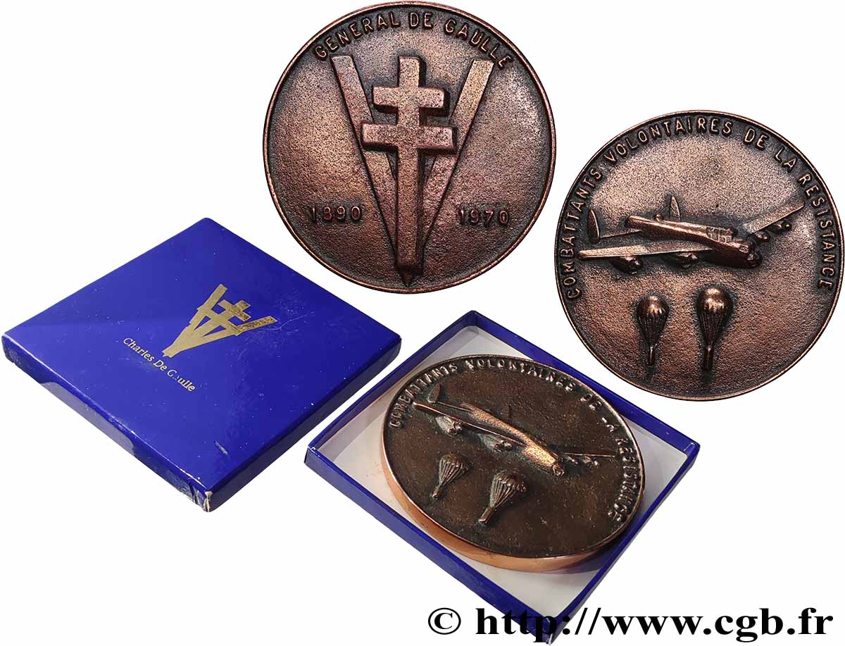 CINQUIÈME RÉPUBLIQUE Médaille, Confédération Nationale des Combattants volontaires de la Résistance TTB+