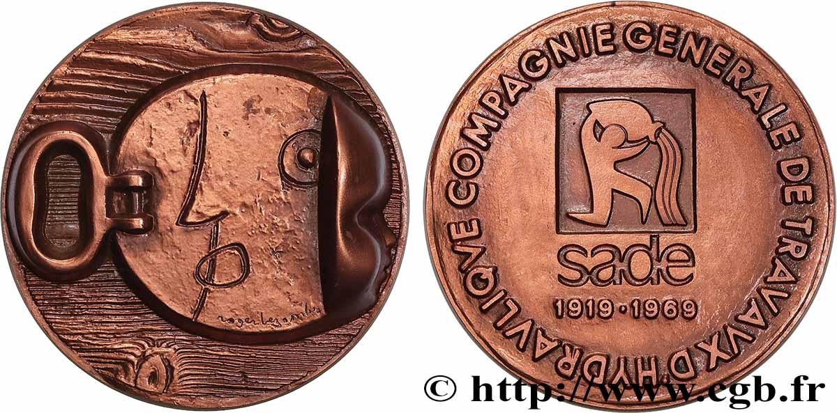 CINQUIÈME RÉPUBLIQUE Médaille, Compagnie de travaux d’hydraulique TTB+/SUP