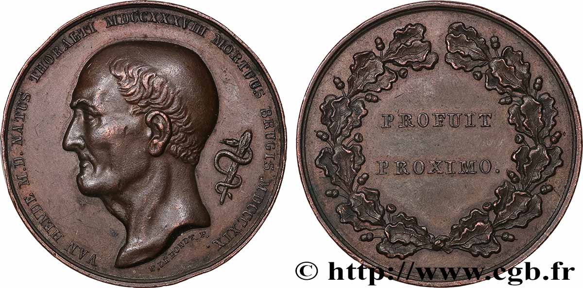 MÉDECINE - SOCIÉTÉS MÉDICALES - MÉDECINS/CHIRURGIENS - ASSISTANCE PUBLIQUE Médaille, M. D. Van Hende TTB+