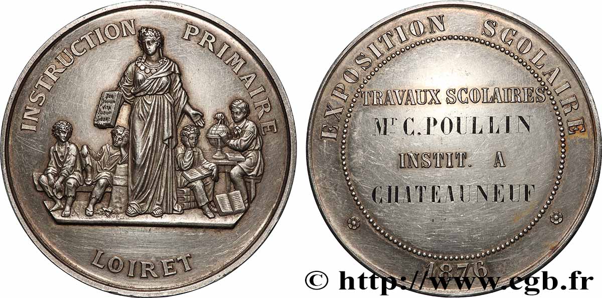 DRITTE FRANZOSISCHE REPUBLIK Médaille, Exposition scolaire, Travaux scolaires fVZ
