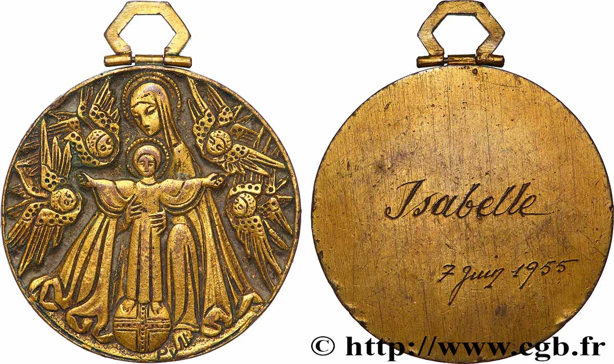 VIERTE FRANZOSISCHE REPUBLIK Médaille, Vierge à l’enfant SS