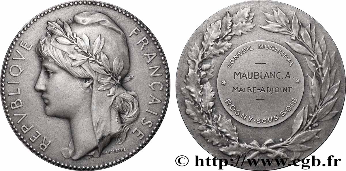 TROISIÈME RÉPUBLIQUE Médaille, Conseil municipal SUP