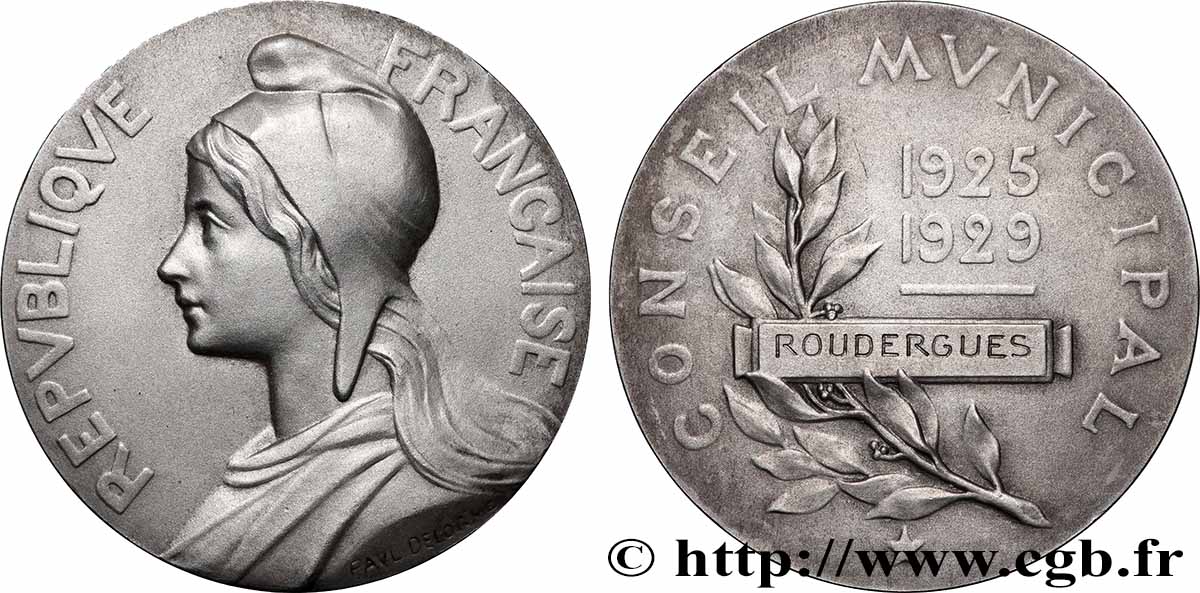 TROISIÈME RÉPUBLIQUE Médaille, Conseil municipal SUP