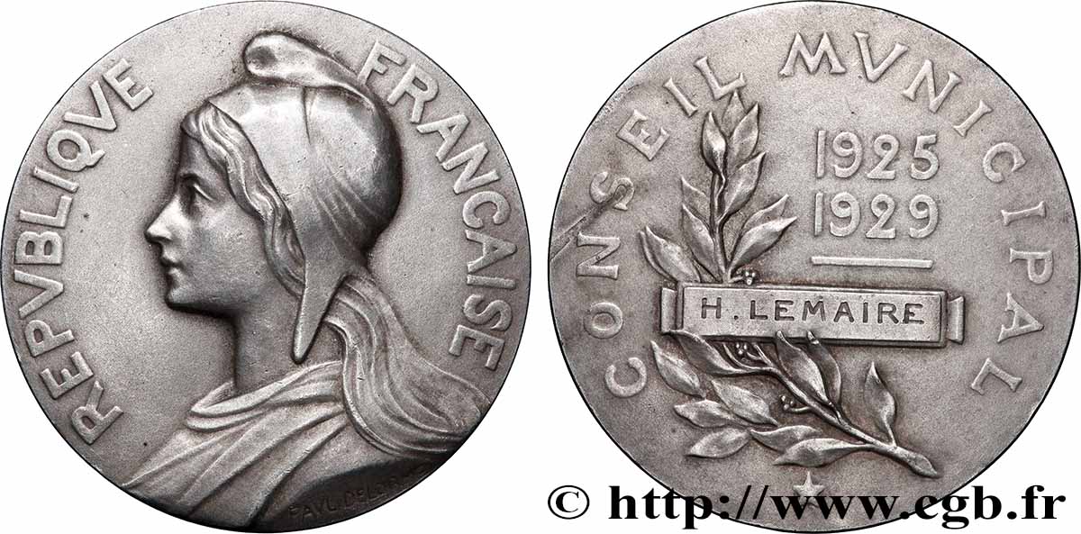 TROISIÈME RÉPUBLIQUE Médaille, Conseil municipal TTB+