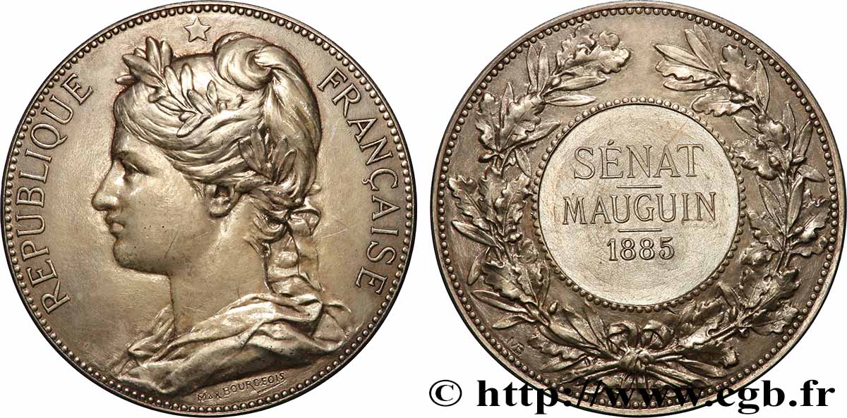 III REPUBLIC Médaille, Sénat, Alexandre Mauguin AU