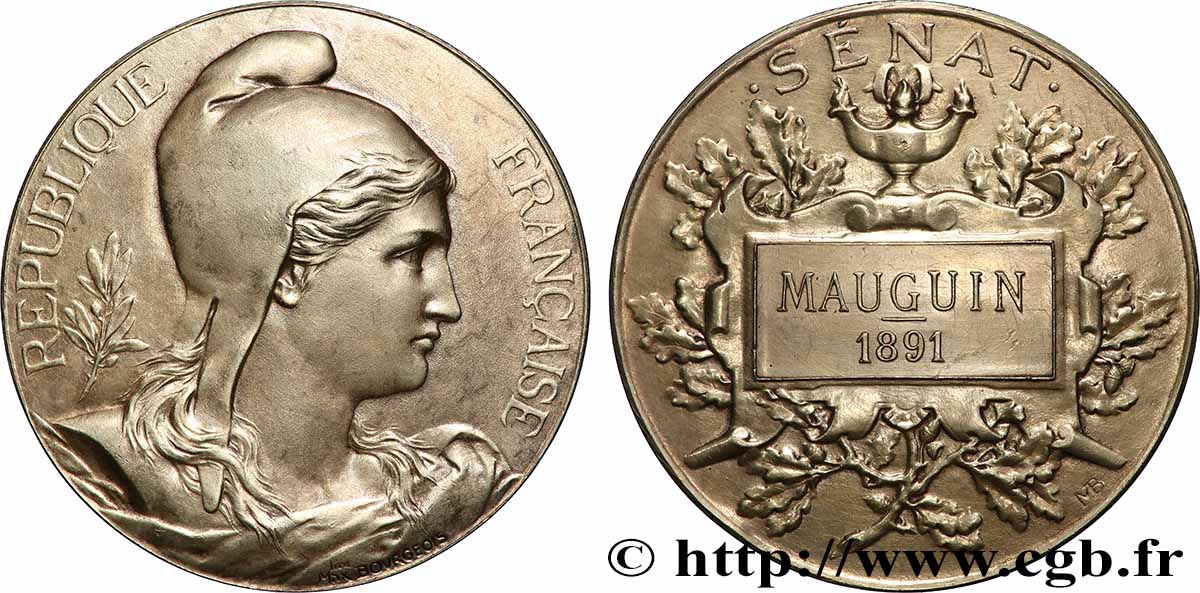 TROISIÈME RÉPUBLIQUE Médaille, Sénat, Alexandre Mauguin SUP