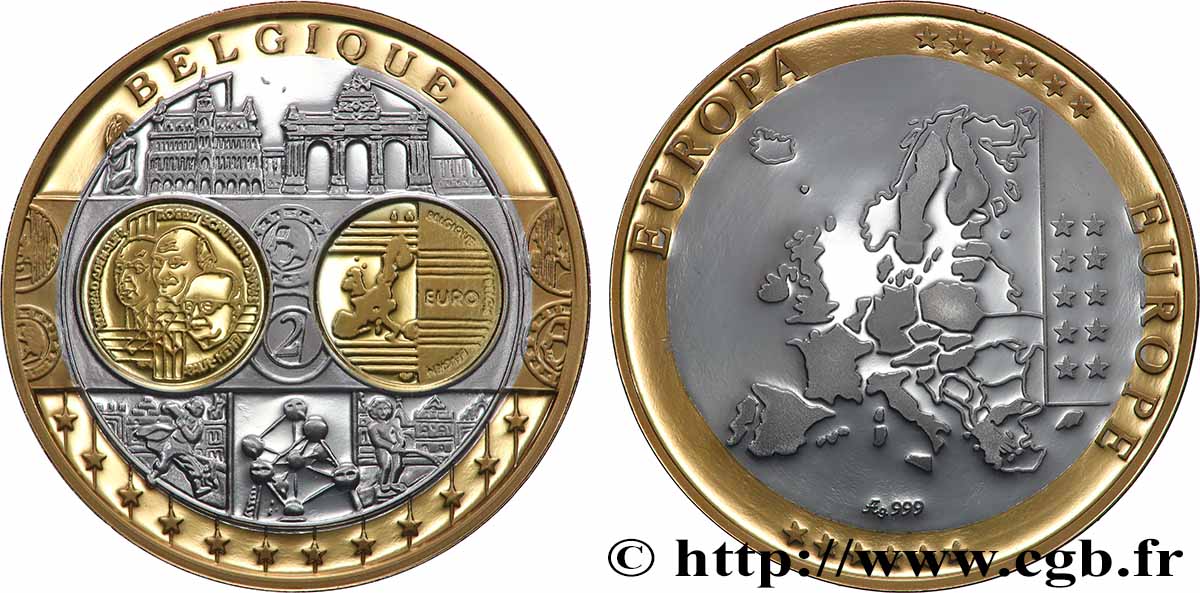 CINQUIÈME RÉPUBLIQUE Médaille, Europe, Belgique SPL