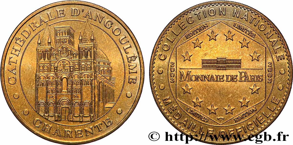 MÉDAILLES TOURISTIQUES Médaille touristique, Cathédrale Saint-Pierre d&nbsp;Angoulême TTB+