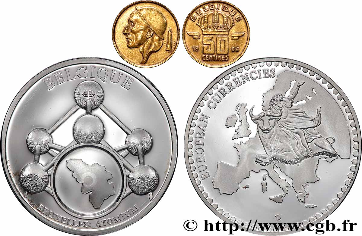 EUROPA Médaille, European Currencies, Belgique VZ