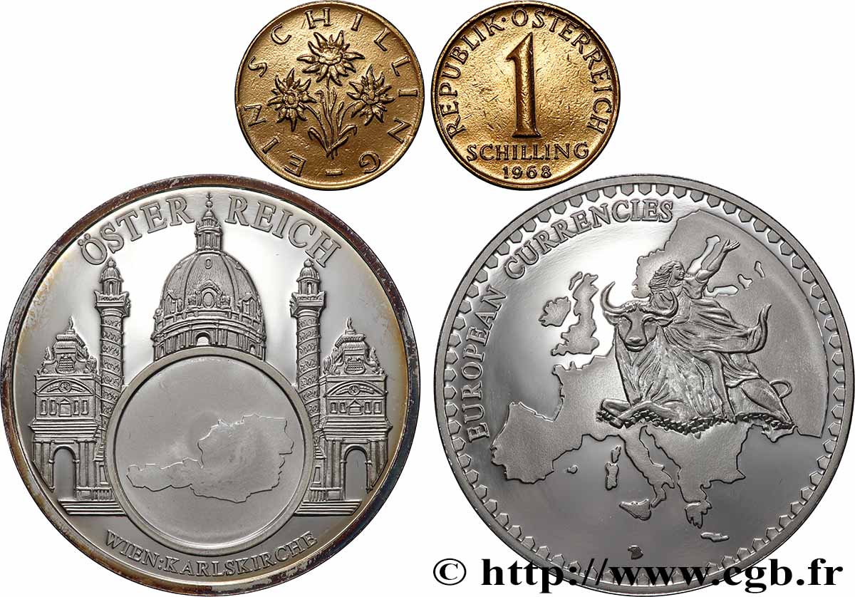 EUROPA Médaille, European Currencies, Autriche fVZ