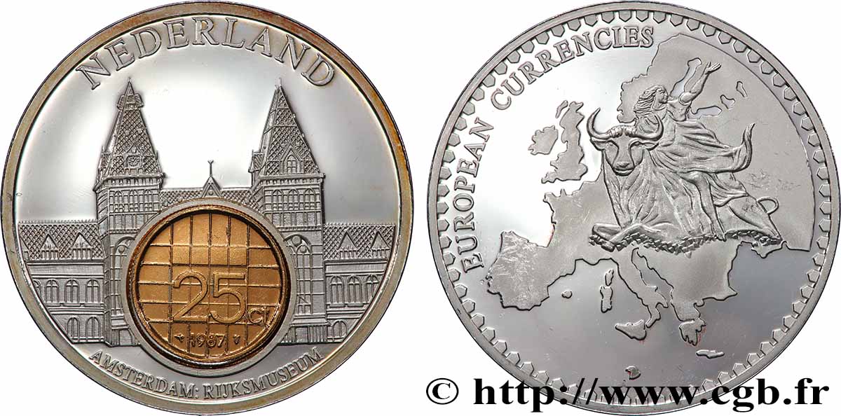EUROPE Médaille, European Currencies, Pays-Bas SUP